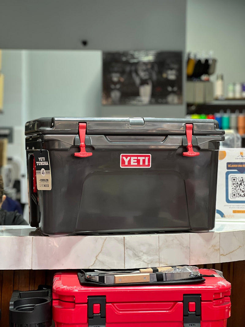 TUNDRA® 45  HARD COOLER - CHARCOAL / RED
